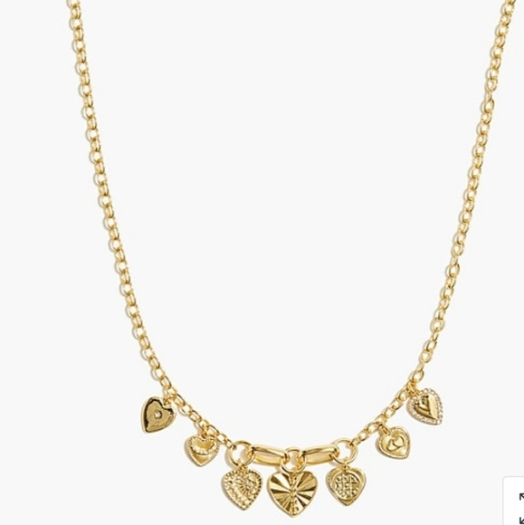 J. Crew Jewelry - J CREW HEART CHARMS STATEMENT NECKLACE